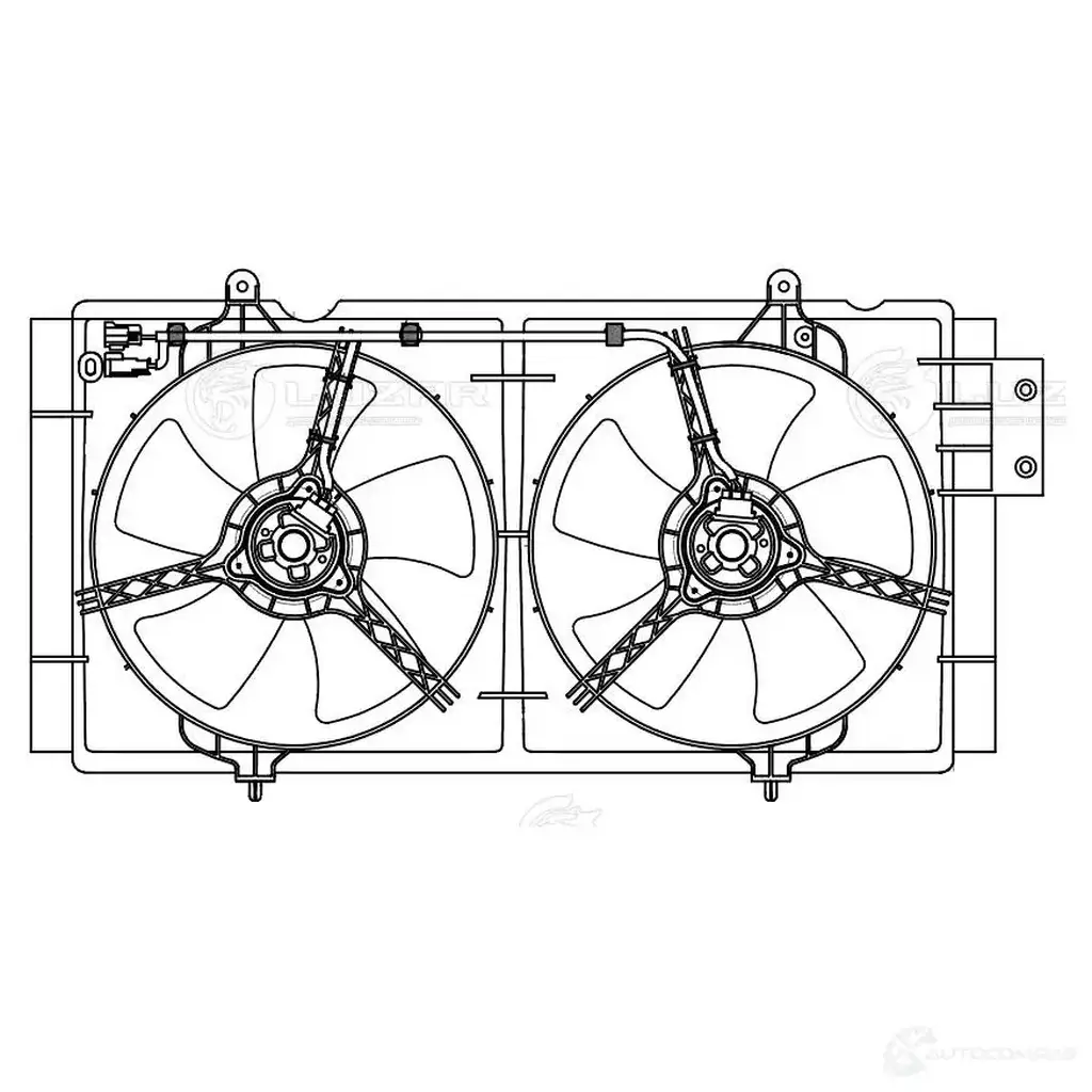 Электровентилятор охлаждения для автомобилей Lifan Solano I (08-) (2 вент.) (с кожухом) LUZAR lfk3014 1440017316 EZ 3JL изображение 2