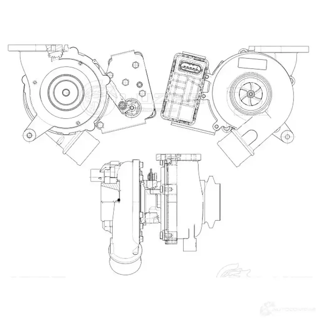 Турбокомпрессор для автомобилей Land Rover Freelander II (06-) 2.2D [224DT] (тип GTB1752V) LUZAR 18 N4UK 1440017390 lat1000 изображение 0