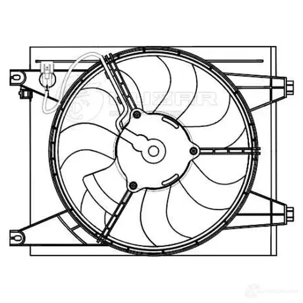 Электровентилятор кондиционера для автомобилей KIA Cerato I (04-) 1.6i/2.0i (с кожухом) LUZAR lfac0820 1440017674 XTO 2K изображение 2