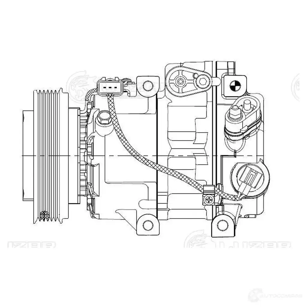 Компрессор кондиционера для автомобилей ix35 (10-)/Sportage III (10-) 2.0i (тип Halla) 2.0i LUZAR lcac0805 1425585843 T9 GGK изображение 2