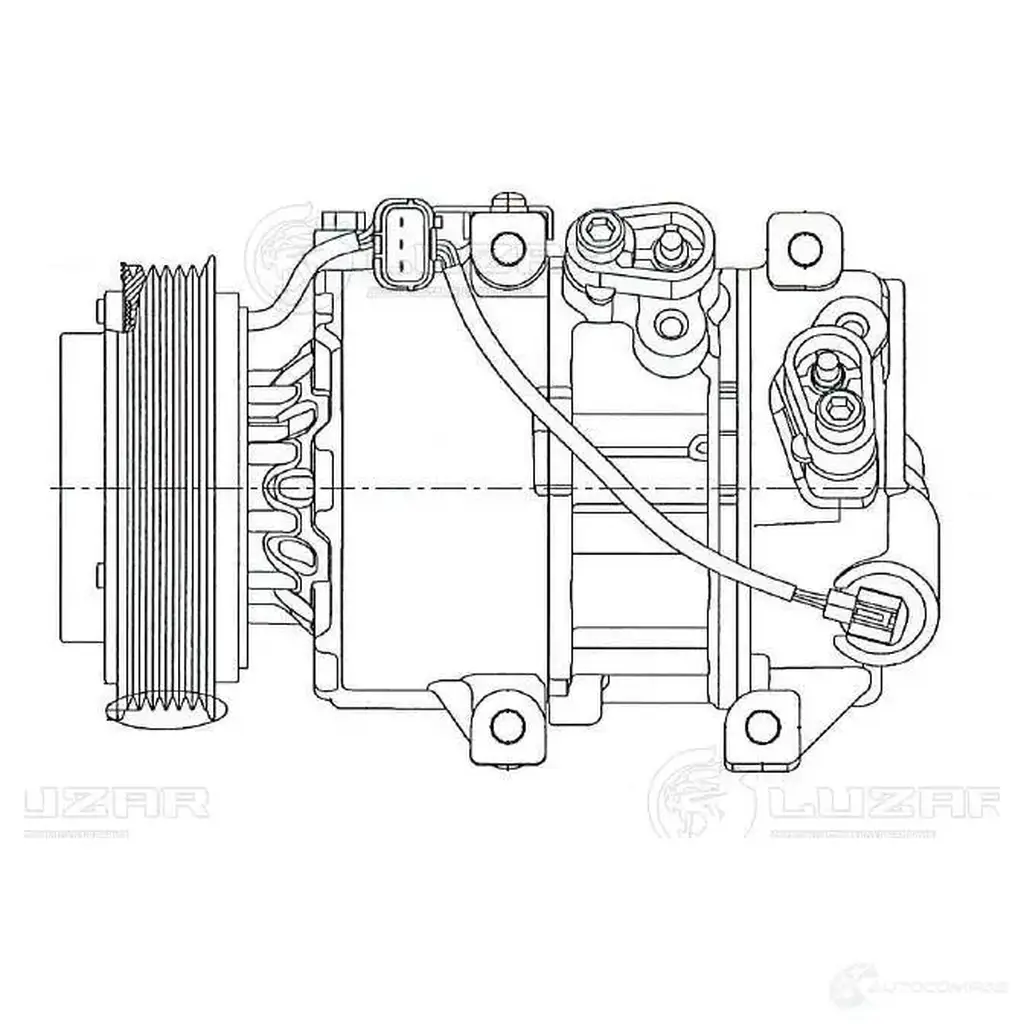 Компрессор кондиционера для автомобилей ix35 (10-)/Sportage III (10-) 2.0i (тип Doowon) LUZAR lcac08s5 9 WKOFZ 1424502520 4680295073444 изображение 2