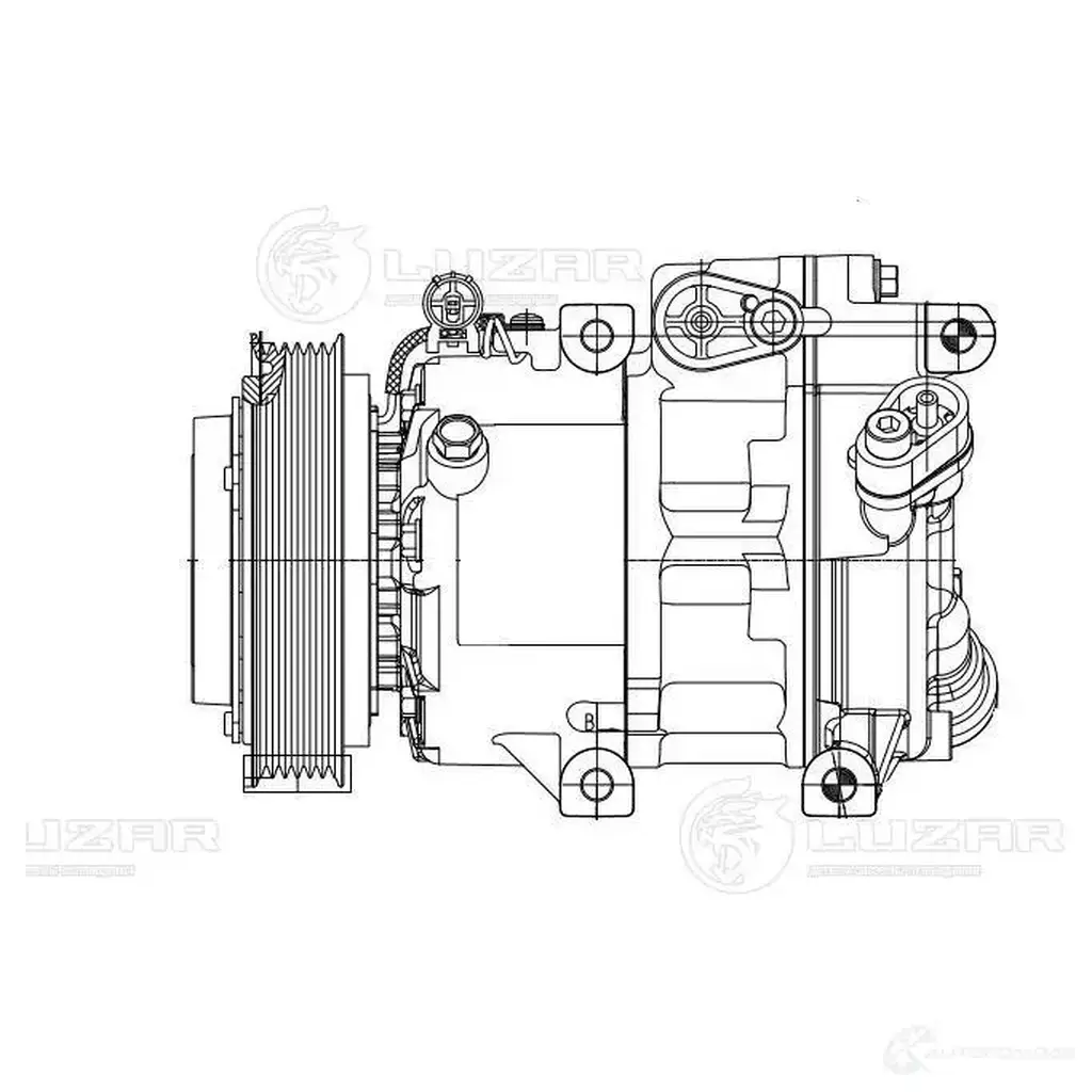 Компрессор кондиционера для автомобилей Ceed (07-)/ Elantra (06-)/i30 (07-) 1.4i/1.6i LUZAR EGK8 HQ 1424502518 lcac08h1 4680295035480 изображение 2