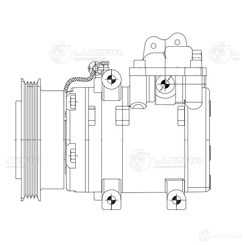 Компрессор кондиционера для автомобилей Tucson (04-)/Sportage II (04-) (тип Halla) LUZAR lcac0885 DQRVVE 2 4680295035510 1424502515 изображение 2