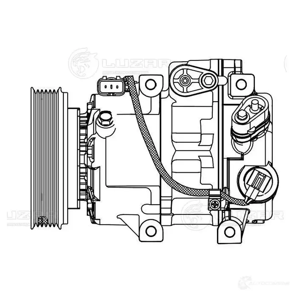 Компрессор кондиционера для автомобилей Santa Fe III (12-) 2.4i LUZAR 1440017693 0X4 A5 lcac0824 изображение 2