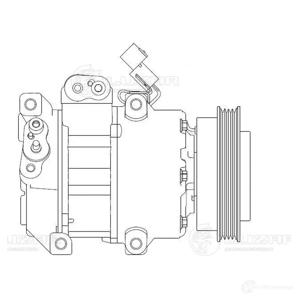 Компрессор кондиционера для автомобилей Rio II (05-) LUZAR 1425585200 S71 ULD lcac0851 изображение 2