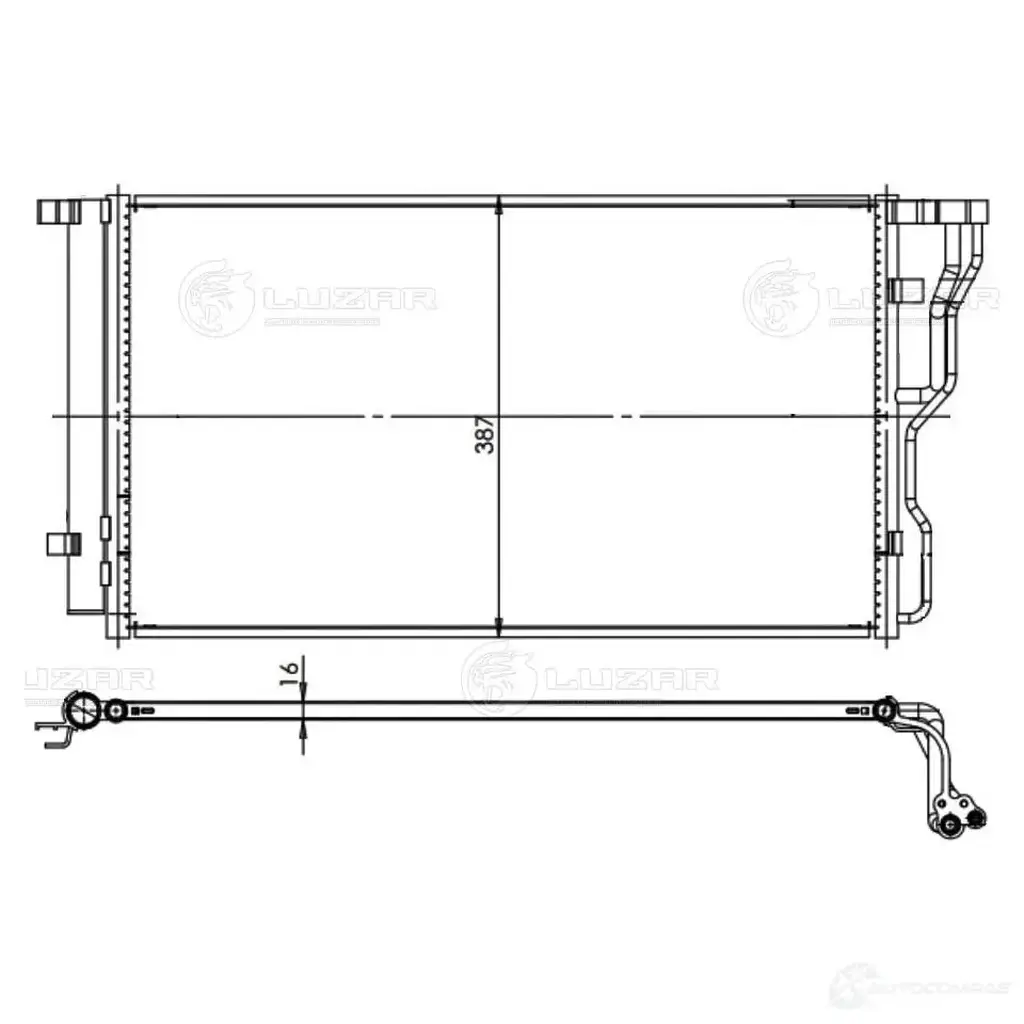 Радиатор кондиционера для автомобилей Hyundai i40 (11-) LUZAR C VRRTX 1440017721 lrac0841