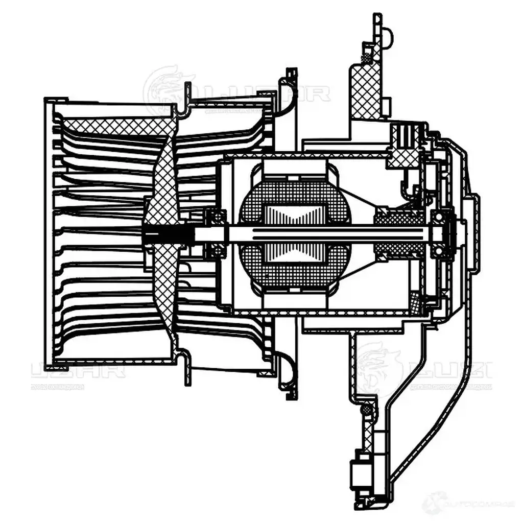 Электровентилятор отопителя для автомобилей KIA K5 (20-) LUZAR lfh0815 1440017770 8ENN 7VP изображение 2