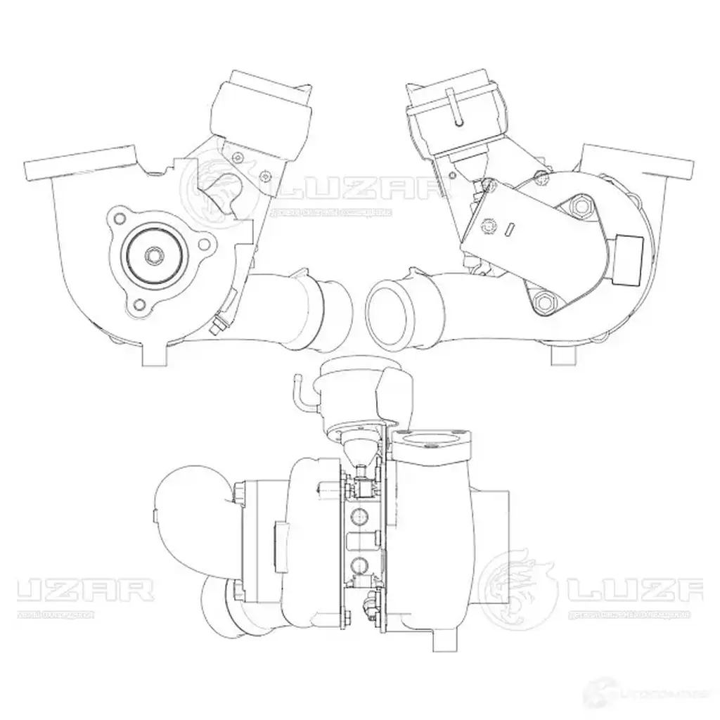Турбокомпрессор для а/м Hyundai H1 Starex (07-) 2.5D [D4CB] (тип BV43) LUZAR 6 V5IJ9I lat0864 1440017791