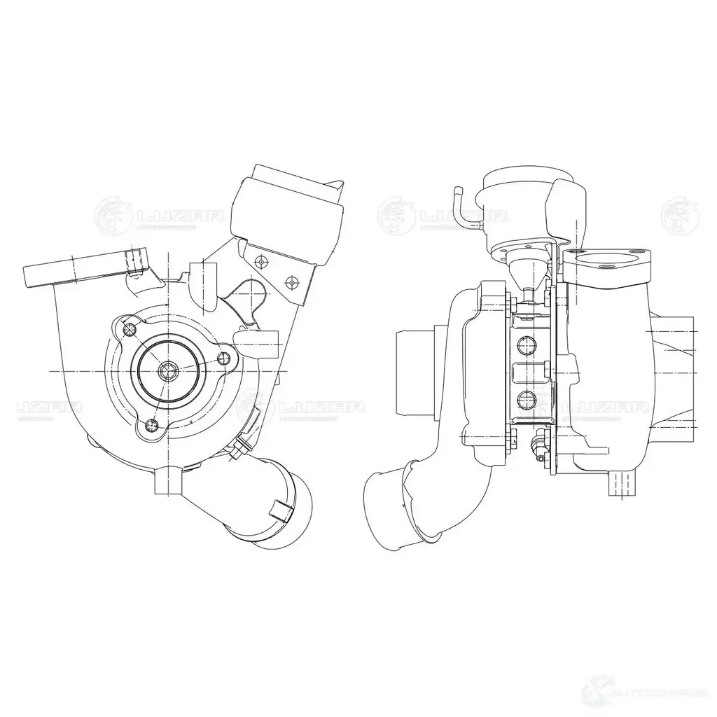Турбокомпрессор для а/м Kia Sorento (06-) 2.5CRDi E-4 (BV43) LUZAR C8TZ94 A lat0837 1440017792