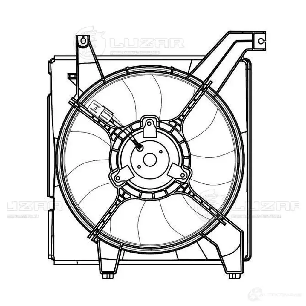 Электровентилятор охлаждения для автомобилей Elantra (XD) (00-) (с кожухом) LUZAR 1440018538 5W IR9 lfk0803 изображение 2