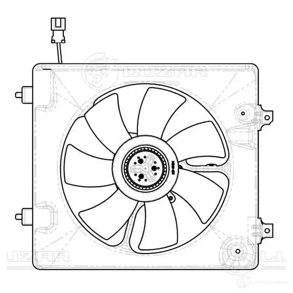 Электровентилятор кондиционера для автомобиля Honda CR-V III (06-) 2.0i (с кожухом) LUZAR N RL2XQ 1440018619 lfac2319 изображение 2