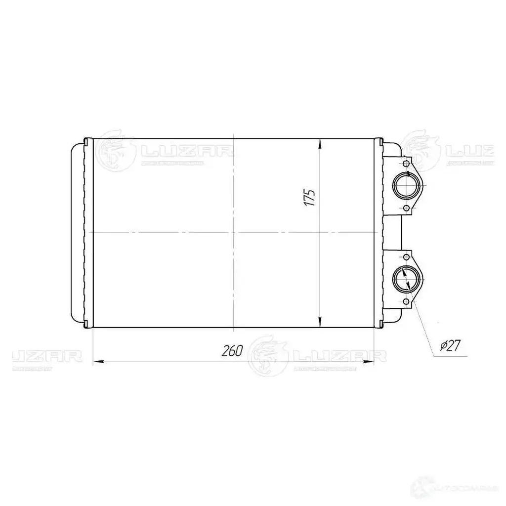 Радиатор отопителя для автомобилей ГАЗель Next (алюминиевый, для отопителя КДБА) LUZAR 5CH5ES L lrh0320 1425585658 изображение 2