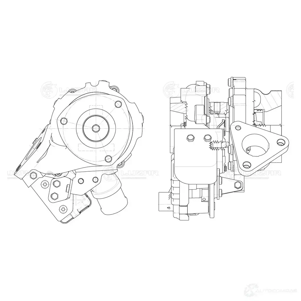 Турбокомпрессор для а/м Ford Transit (11-) 2.2D (тип GTB1749V) LUZAR WU5Q A4Z 1440018914 lat1013 изображение 3