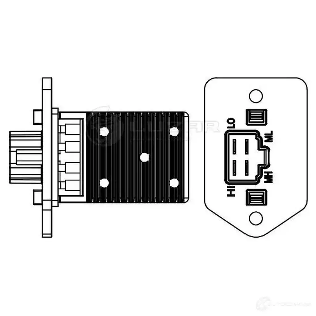 Резистор электровентилятора отопителя для автомобилей Chevrolet Lacetti (04-)/Daewoo Gentra (13-) LUZAR lfr0564 1440019043 Y2U83 9 изображение 3