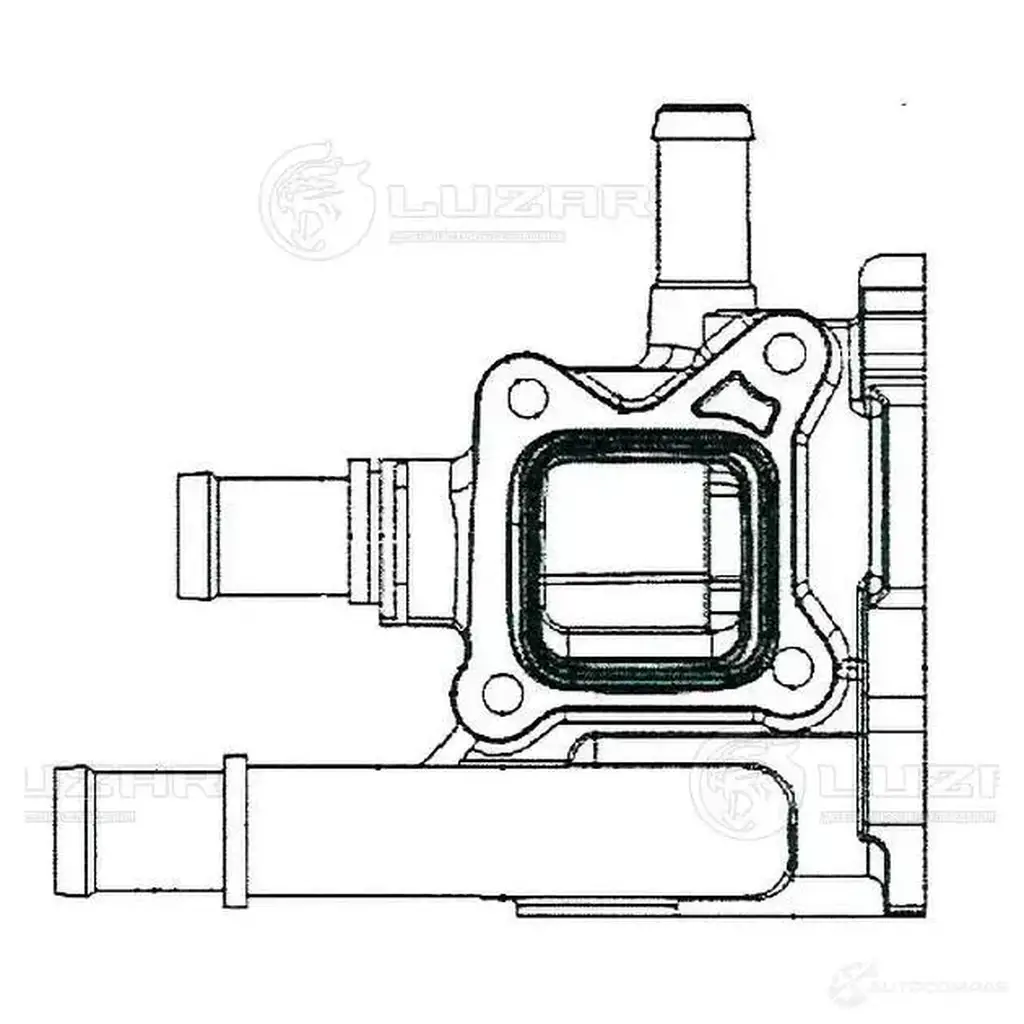 Корпус термостата для автомобилей Opel Astra J (10-)/Chevrolet Cruze (09-)/Aveo T300 (11-) (пластиковый) LUZAR C 1X4N 1425585703 lt0551 изображение 2