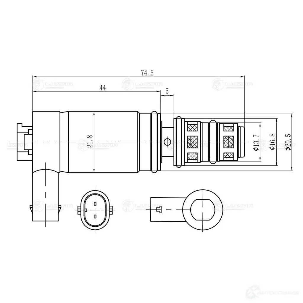 Клапан регулирующий компрессора кондиционера для автомобилей Astra J (10-) (тип Delphi длинный разъем) LUZAR L VS35G 1440019121 lccv2103 изображение 3
