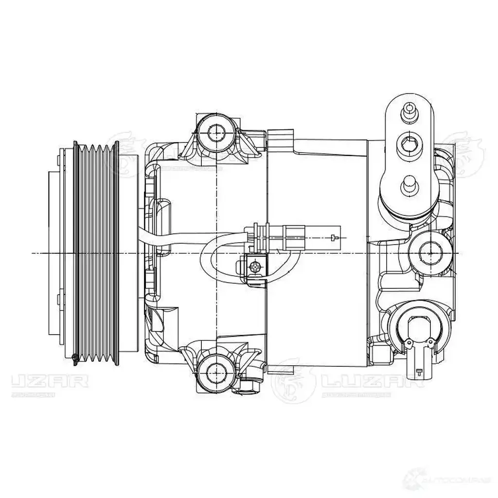 Компрессор кондиционера для автомобилей Astra J (10-) 1.4T (109mm 5PK) LUZAR 1424502542 4680295052135 HVC6 B8B lcac2131 изображение 2
