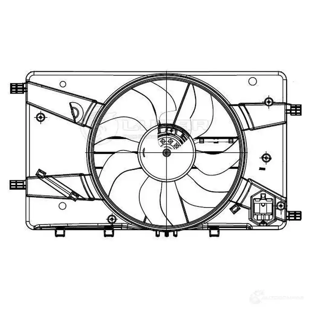 Электровентилятор охлаждения для автомобилей Opel Astra J (10-)/Chevrolet Cruze (09-) (с кожухом и резистором) LUZAR U 2G7DW 1424394588 lfk21106 4680295077401 изображение 2