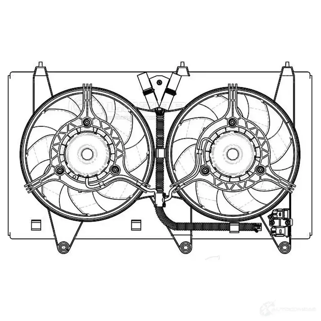 Электровентилятор охлаждения для автомобилей Chery Indis (10-)/Kimo (07-)/QQ6 (06-) (2 вентилятора) (с кожухом) LUZAR AGMTB MN lfk3012 1440019157 изображение 2