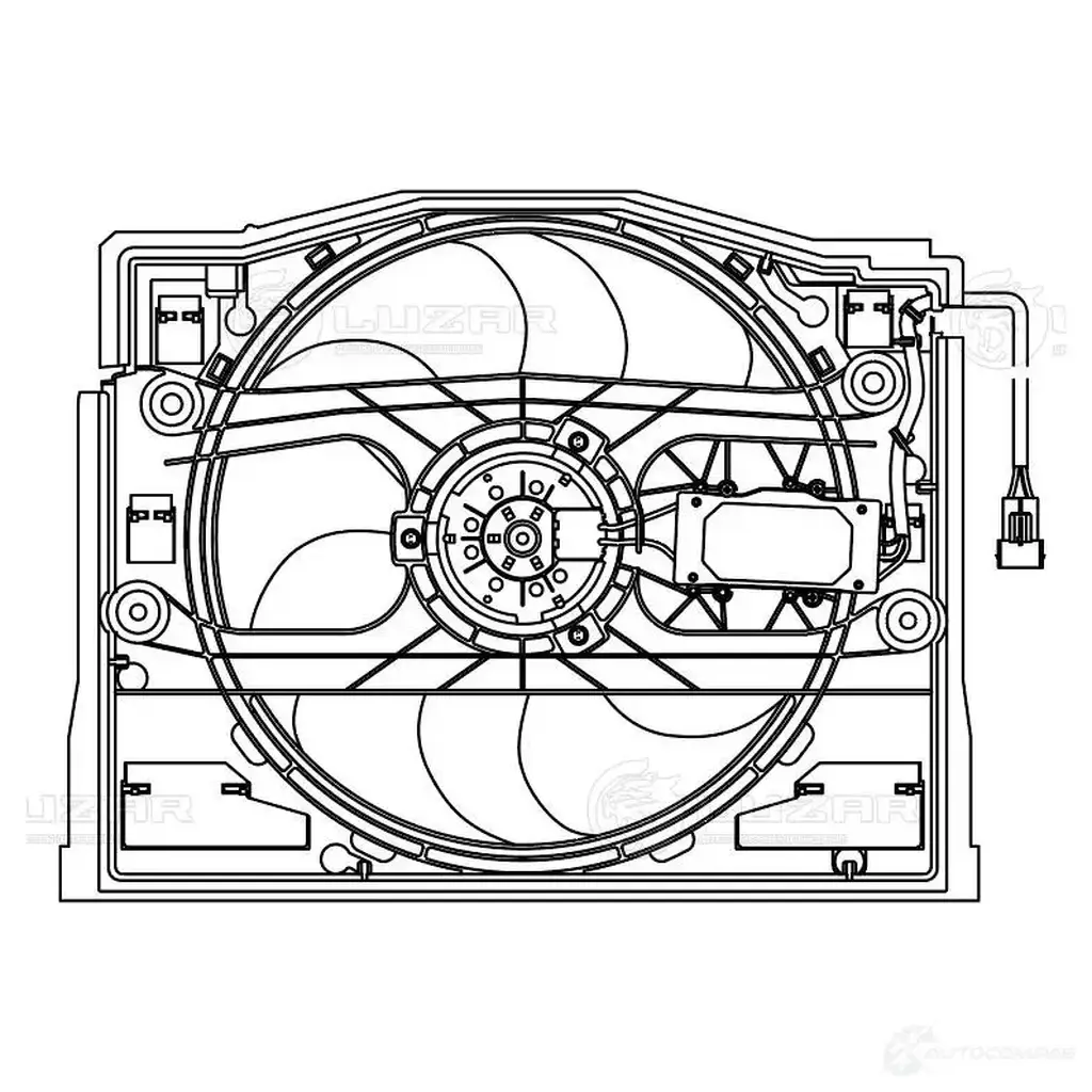 Электровентилятор кондиционера для автомобилей BMW 3 (E46) (98-) (с кожухом) LUZAR 1440019220 9 9KGE lfac2618 изображение 2