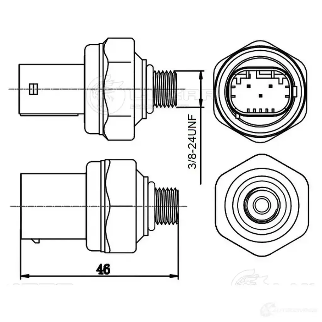 Датчик давления хладагента BMW 3 (E90) (05-)/5 (F10) (10-)/X5 (E70) (06-) LUZAR 1440019223 lrps2600 HO7R V изображение 0
