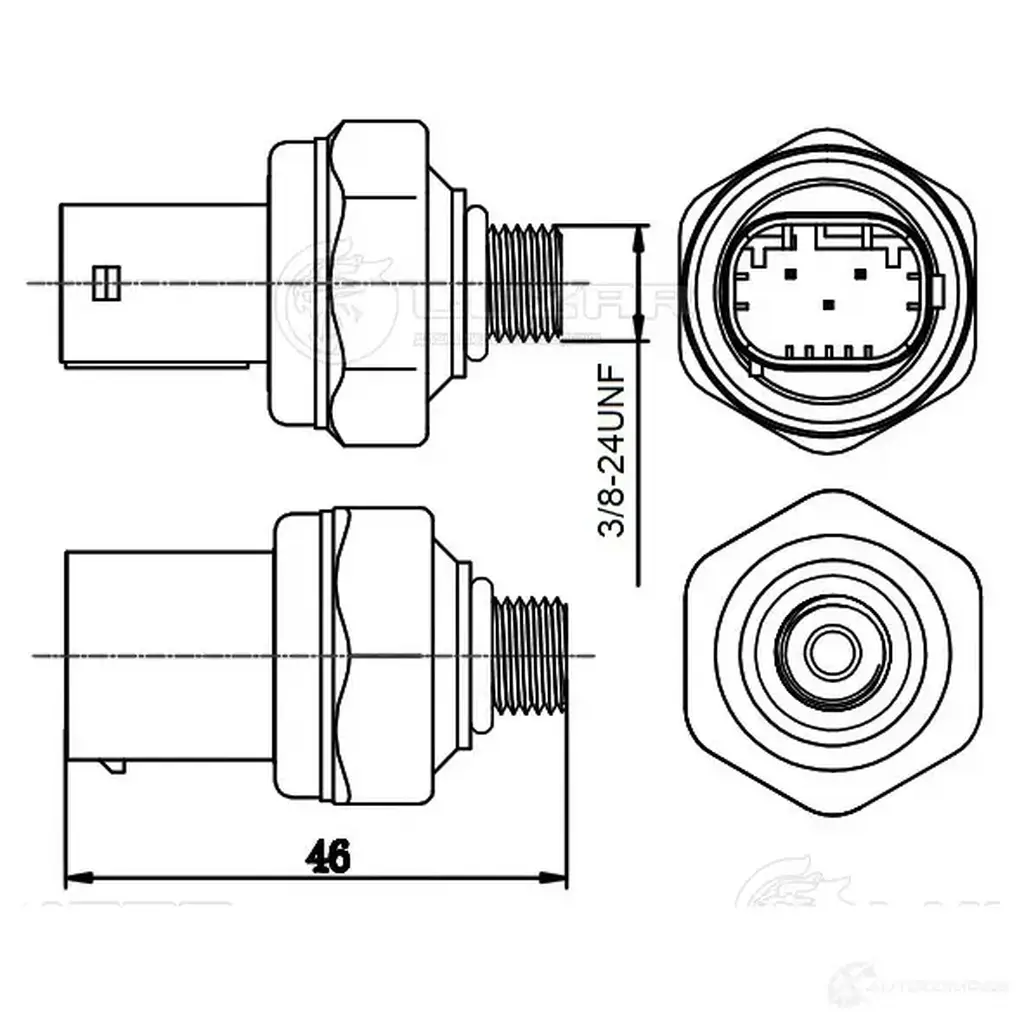Датчик давления хладагента BMW 3 (E90) (05-)/5 (F10) (10-)/X5 (E70) (06-) LUZAR 1440019223 lrps2600 HO7R V