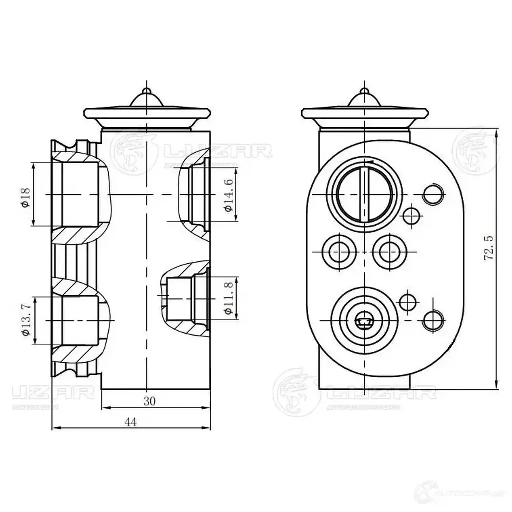 Клапан расширительный кондиционера (ТРВ) для автомобилей BMW 3 (F30) (11-)/1 (F20) (11-) LUZAR 1440019240 51X 9R ltrv2630 изображение 2