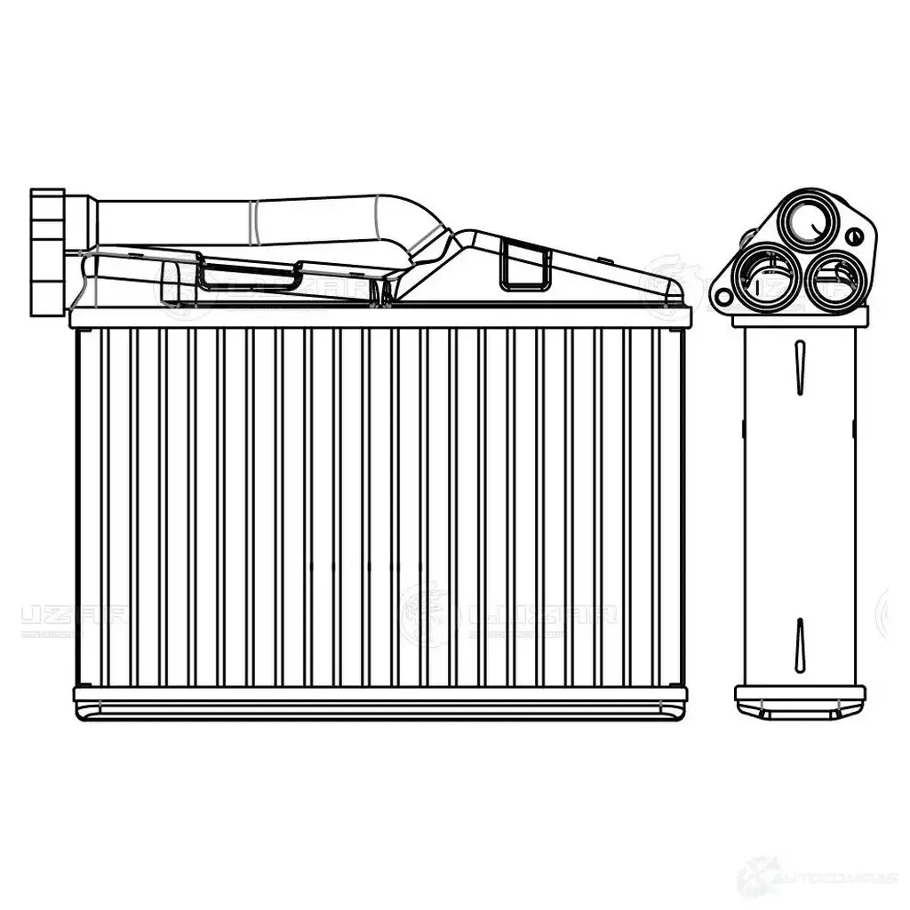Радиатор отопителя для автомобилей BMW 5 (E39) (95-)/X5 (E53) (00-) LUZAR lrh2605 76ZDN 2 1440019247 изображение 2