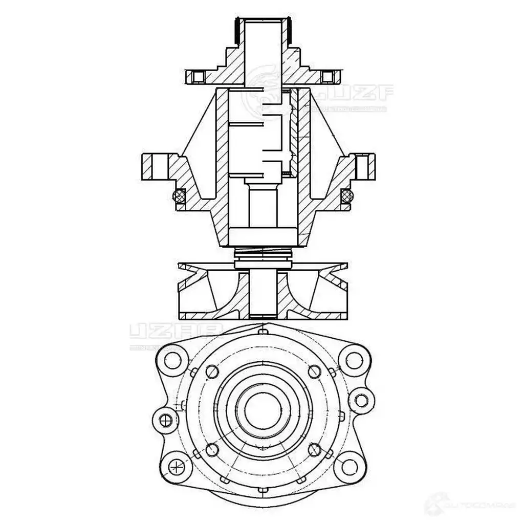 Насос водяной для автомобилей BMW 3 (E36) (90-)/5 (E34) (89-) 2.0i/2.5i LUZAR 1425585412 lwp26105 73N1J 3 изображение 3