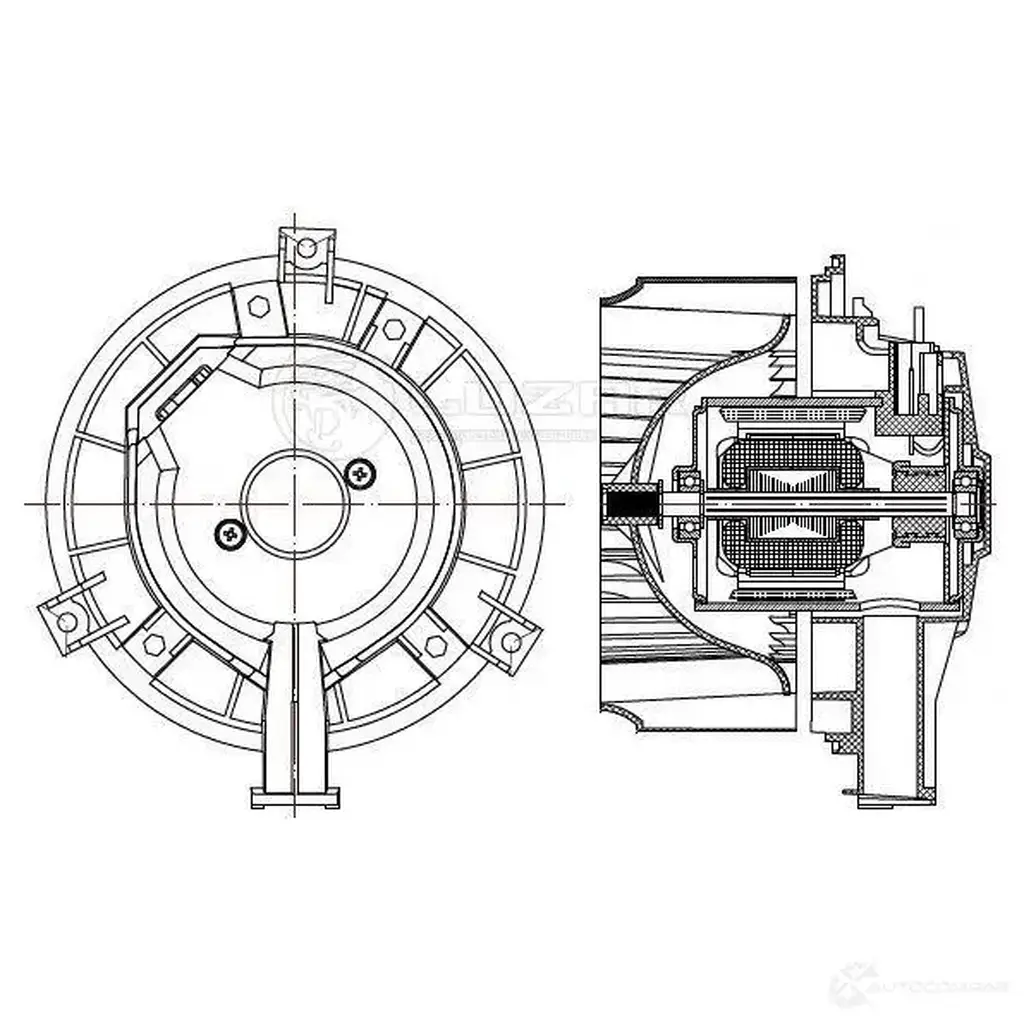 Электровентилятор отопителя для автомобилей Chevrolet Aveo T300/Mokka/УАЗ Патриот (09.2016-) LUZAR 4680295015932 SIT C7 3885081 lfh0595 изображение 2