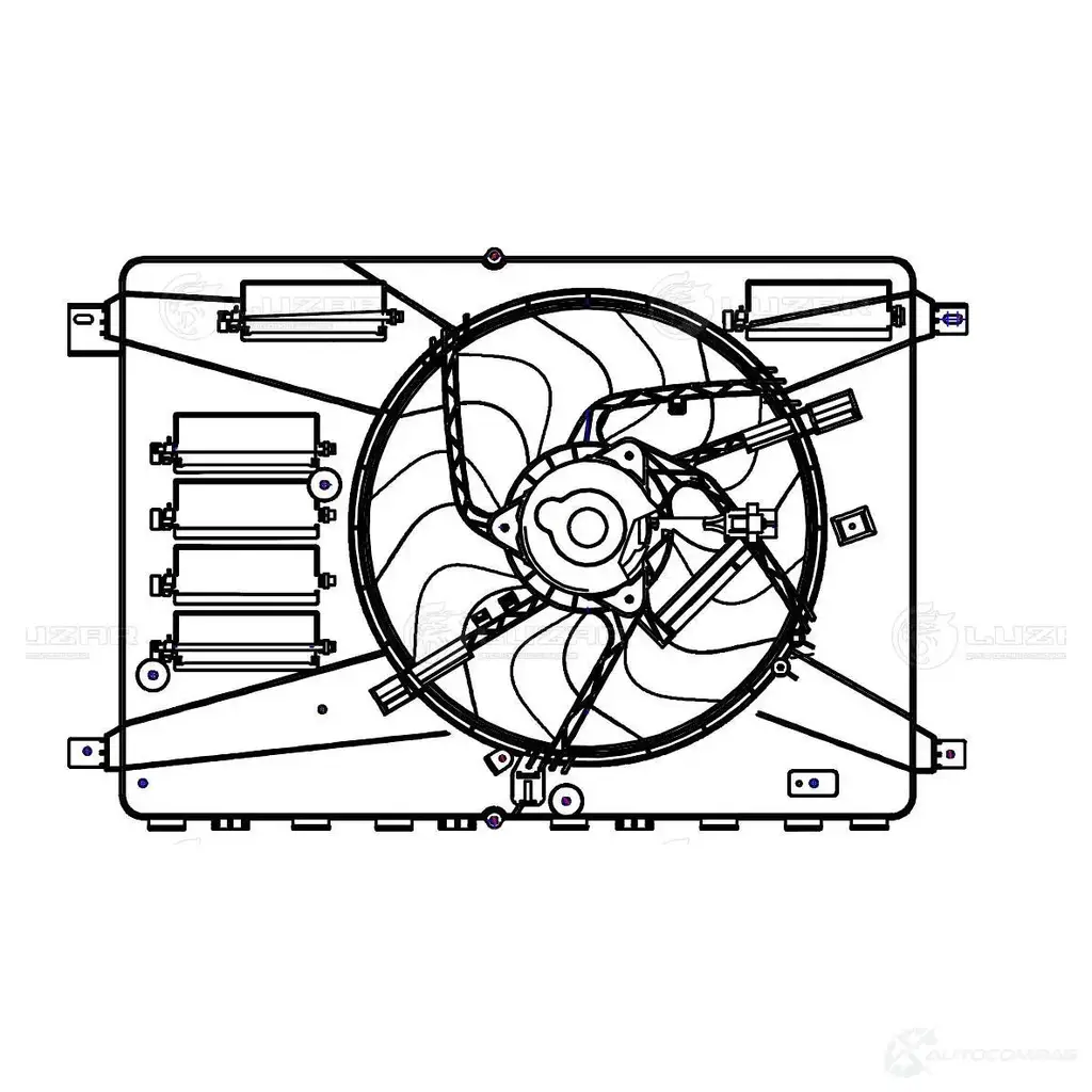 Электровентилятор охлаждения для автомобилей Mondeo IV (07-)/Kuga (08-) (с кожухом) LUZAR RV WBF 1425585647 lfk1042 изображение 2