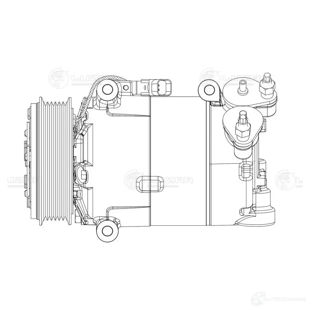 Компрессор кондиционера для автомобилей Land Rover Range Rover Evoque (11-) 2.0D/2.2D LUZAR WP71 6 1440019488 lcac1078 изображение 2