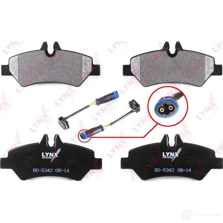 Тормозные колодки дисковые, комплект LYNXAUTO 4905601062487 3639181 6VH Y8JN BD-5342 - Изображение 1