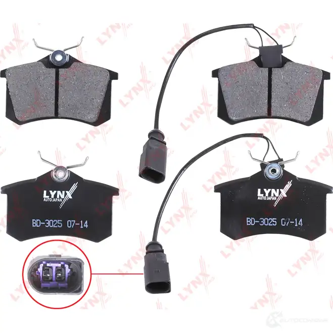 Тормозные колодки дисковые, комплект LYNXAUTO GDR64 GE 3638980 BD-3025 4905601062388 - Изображение 1