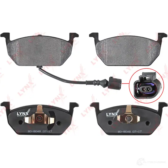 Тормозные колодки дисковые, комплект LYNXAUTO 4HK 96B 1268626609 BD-8048