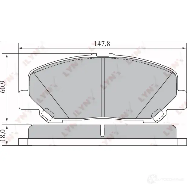 Тормозные колодки дисковые, комплект LYNXAUTO 3639446 BD-7576 YRKZ9 7