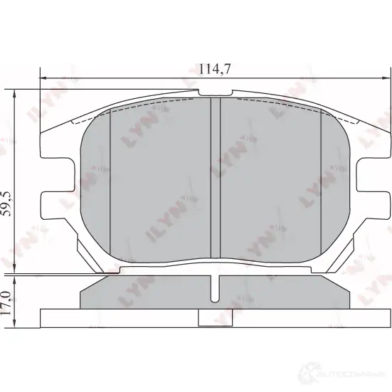 Тормозные колодки дисковые, комплект LYNXAUTO BD-7573 8 TUOSP 3639443 4905601063422 изображение 1