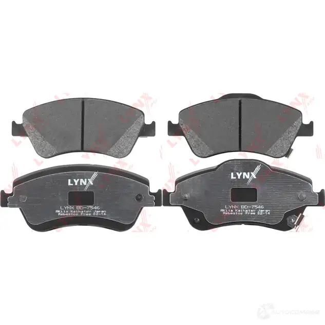 Тормозные колодки дисковые, комплект LYNXAUTO BD-7546 U3 7F9X 4905601012383 3639418 изображение 0