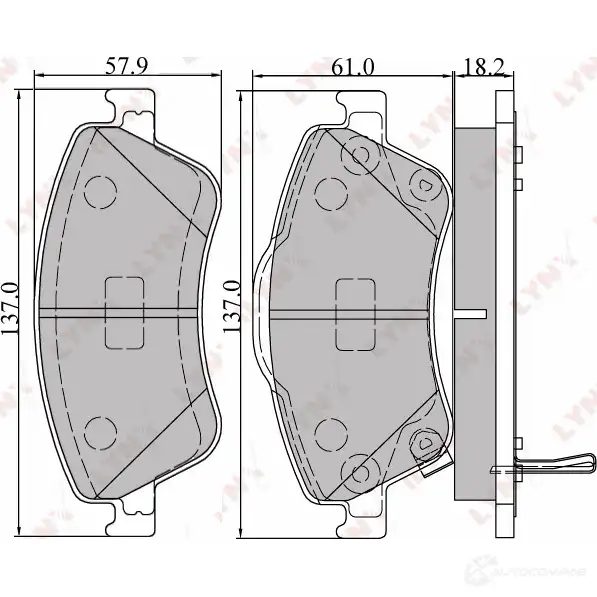 Тормозные колодки дисковые, комплект LYNXAUTO BD-7546 U3 7F9X 4905601012383 3639418 изображение 1