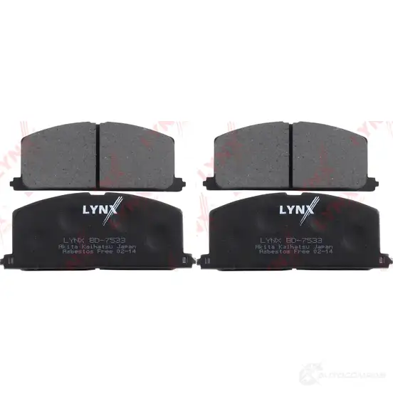Тормозные колодки дисковые, комплект LYNXAUTO 3639406 BD-7533 4905601011164 B 4M3J изображение 0