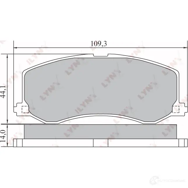 Тормозные колодки дисковые, комплект LYNXAUTO BD-7306 3639367 KBS 1WV