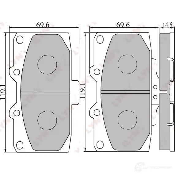 Тормозные колодки дисковые, комплект LYNXAUTO 3639355 4905601012451 TTQHWU L BD-7107 изображение 1