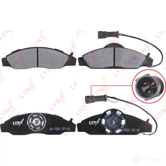 Тормозные колодки дисковые, комплект LYNXAUTO 3639346 BD-7001 4905601063040 EHC2TQ N - Изображение 1