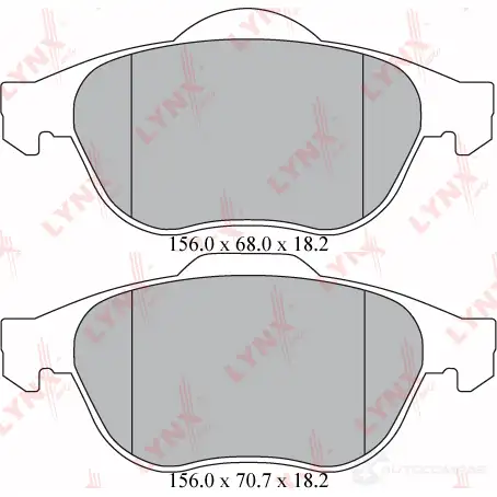 Тормозные колодки дисковые, комплект LYNXAUTO BD-6312 3639326 NJKL A1