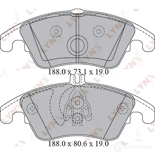 Тормозные колодки дисковые, комплект LYNXAUTO 3639189 BD-5350 V Y7EHZ6