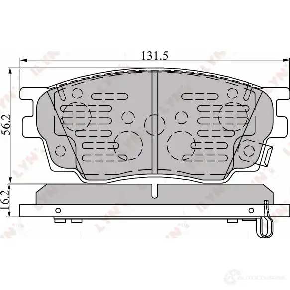 Тормозные колодки дисковые, комплект LYNXAUTO G 69AF6 3639119 BD-5111 4905601016114 изображение 1