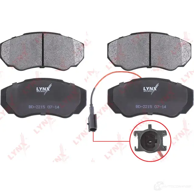 Тормозные колодки дисковые, комплект LYNXAUTO 4905601064986 3638908 6 KUA7N6 BD-2215 изображение 0