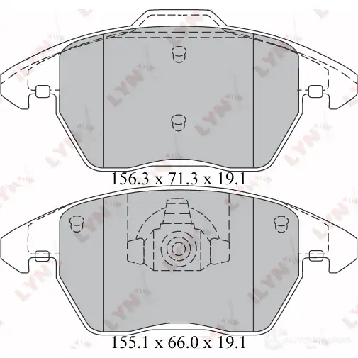 Тормозные колодки дисковые, комплект LYNXAUTO 4905601057643 3638899 BD-2206 KC OVJ изображение 1