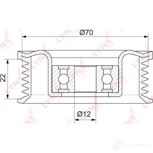 Паразитный обводной ролик приводного ремня LYNXAUTO PB-7134 8YZ W9 3653872 изображение 1
