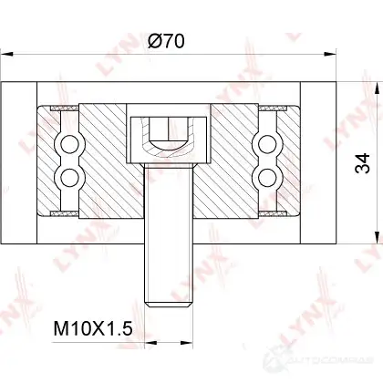 Паразитный обводной ролик ремня ГРМ LYNXAUTO M 0AY1 3653296 PB-3092 изображение 2